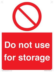 Do not use for storage